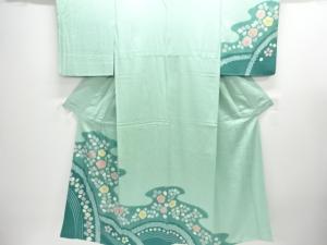 絞り霞取りに花模様訪問着